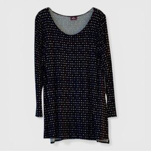 327 10/$50🏄🏻‍♀️ Salaam Scoop Neck Polka Dot Tunic Long Sleeved Top